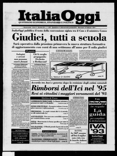 Italia oggi : quotidiano di economia finanza e politica
